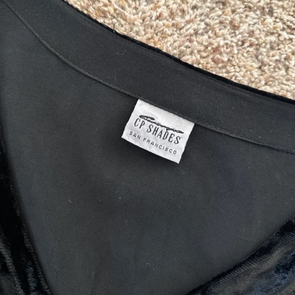 CP Shades Vintage San Francisco Velour Black Cardigan Sweater size Large - Picture 8 of 12